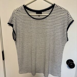 Bobeau Striped Tee Medium Parisian Chic Minimalist Capsule Top